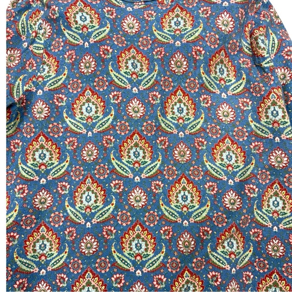 Sundance Blue Floral Paisley Cotton Flannel Pajama Set Size XL Boho Loungewear - Picture 12 of 14